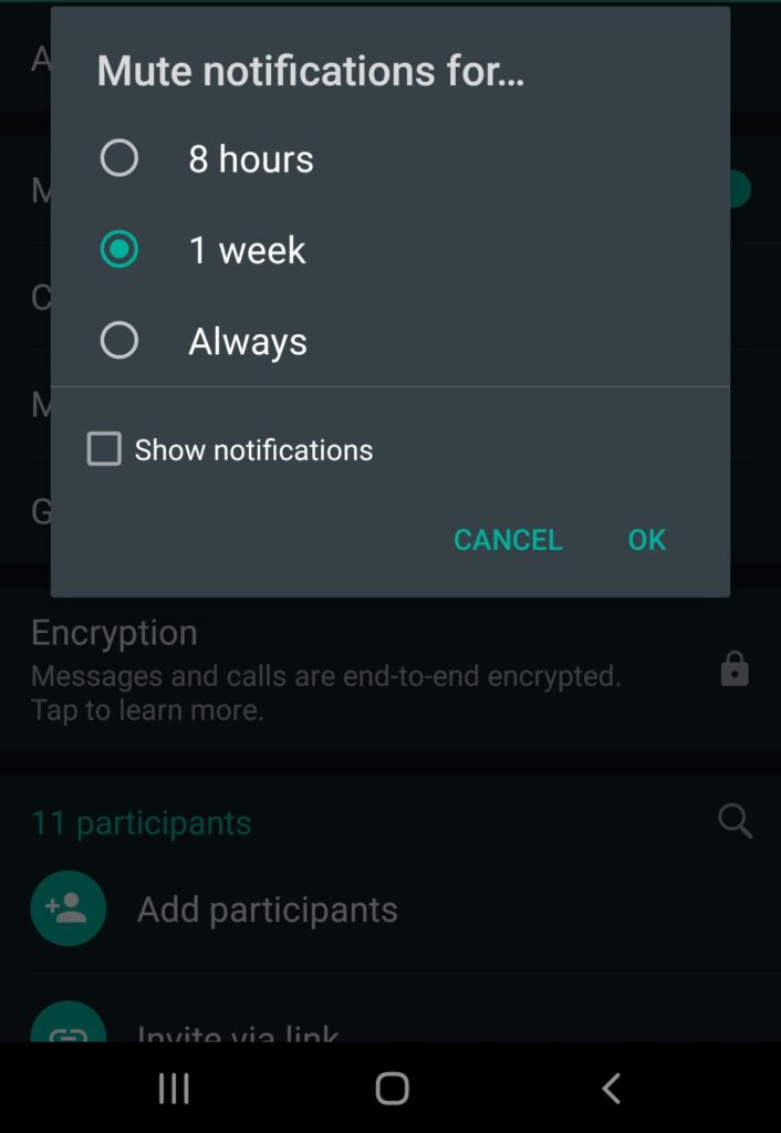 Whatsapp-Chat-mute-update